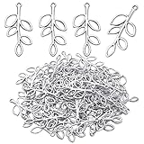 50pcs Antique Silver Branch Charms Tibetan Style Alloy Tree Leaves Pendants Charms Vintage Dangle Pendants for DIY Necklace Bracelet Jewelry Making and Crafting