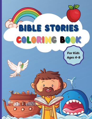 Bible Stories Coloring Book for Kids: Large-sized Biblical-themed Coloring Book for Children With Cute Characters (Kids Corner at Sunset Creative Publishing) image 2