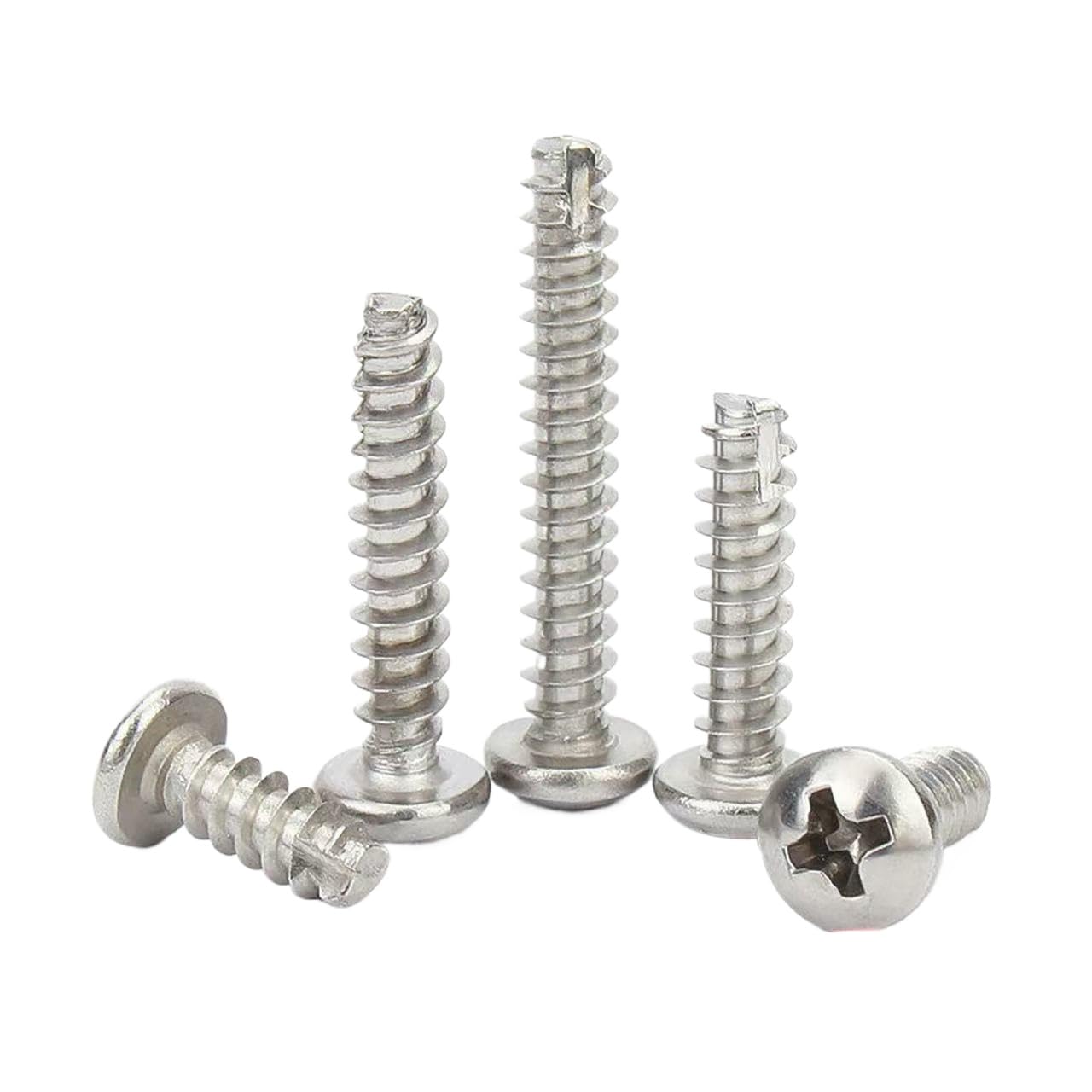 Vis autotaraudeuses tête ronde cruciforme inox 304 M2.6-M4.8 métal bois plastique réparation DIY kit fixation (500,M4.2 x 13mm)