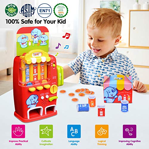 LUKAT Vending Machine Toddler Toys, Pretend Play Electronic Educational Toys for 2 3 4 5 Years Old Boys Girls, Toddler Interactive Learning Playset, Fine Motor Skill Toys for Kids Learning Toys Gift - Thumbnail 4