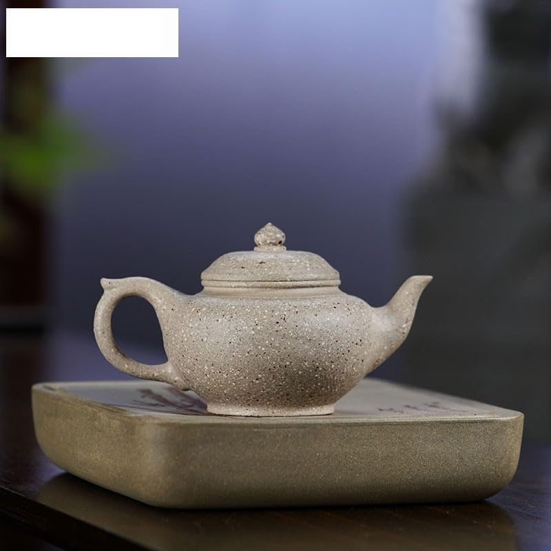Teiere Teiera in Argilla Viola da 180 ml Teiera Fatta a Mano Minerale Grezzo Sabbia Grossa Giada Bianca Segmento Fango Bollitore tè Zisha Cinese Teiere Caffettiera Teiera