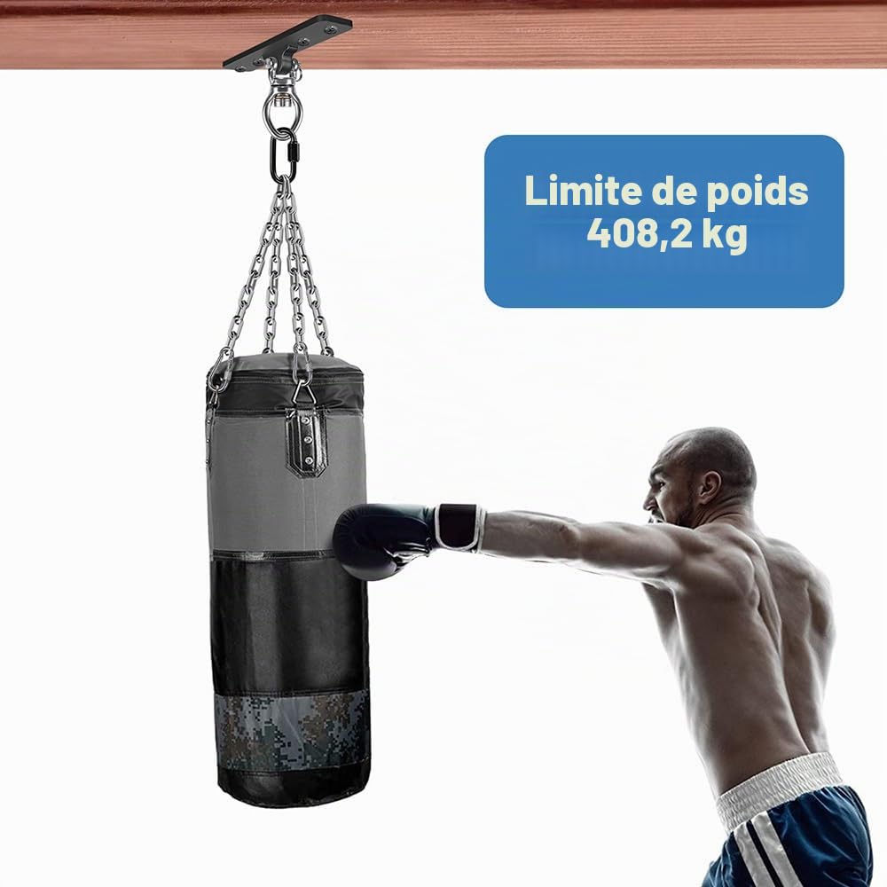 Kipika Support de Sac Lourd – Support de Suspension Robuste en Acier pour Sac de Frappe, Support Mural au Plafond pour la Boxe, Le Kickboxing, Le Muay Thai, et l'équipement de Fitness à Domicile