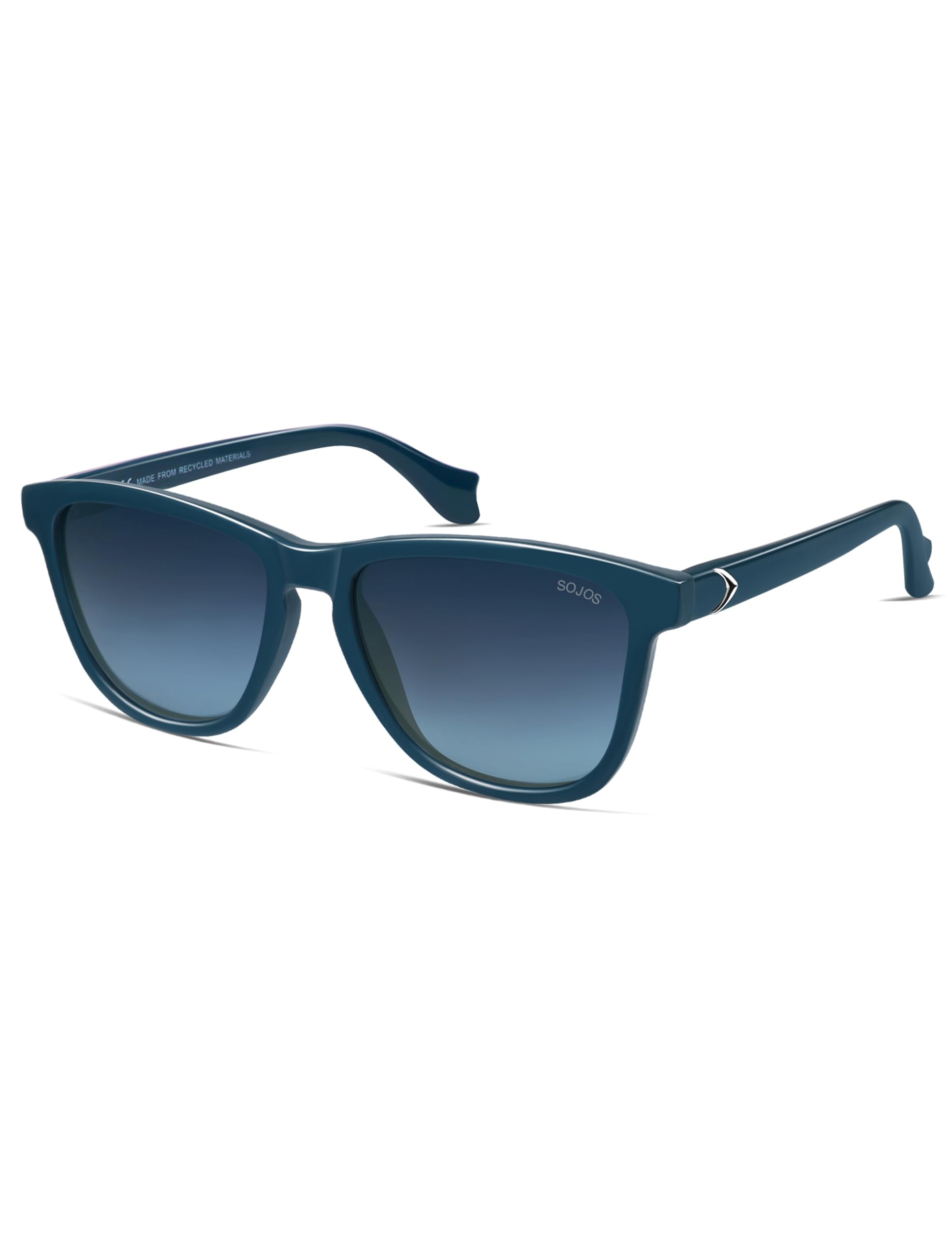 SOJOS Ocean Collection Retro Polarized Large Rectangular Sunglasses Women Men Recycled Plastic Eco-friendly Shades Baleen