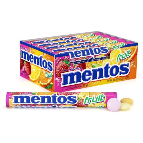 Image of Mentos Chewy Mint Candy Roll, Fruit Mint Candies, 14 Pieces Per Roll, 15 Count Party Pack
