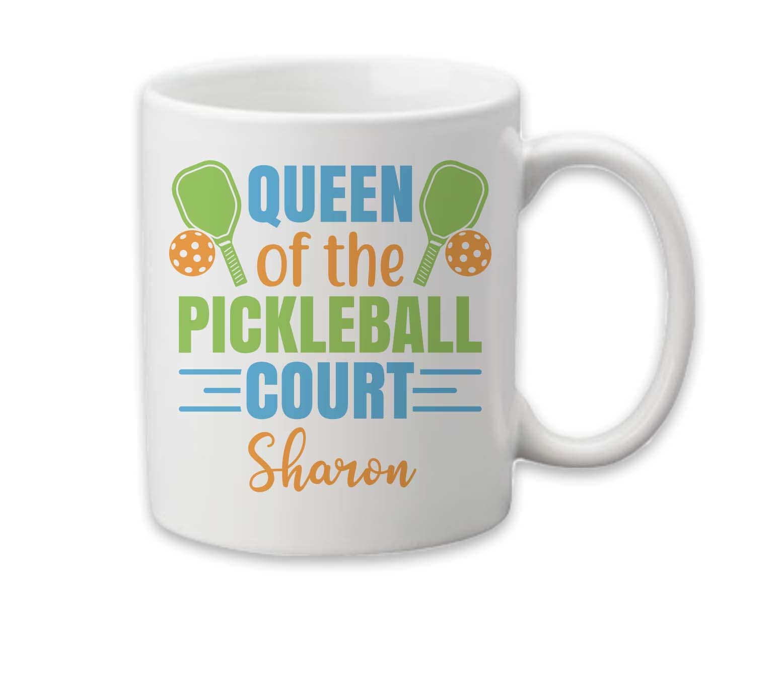 Keramik-Sukkulententopf 'Queen Of The Pickleball Court' – Mit Bambus-Tablett, Rund, Witziges Geschenk