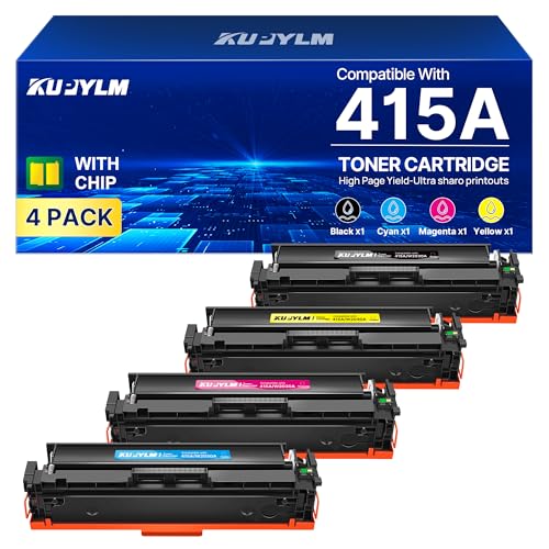 KUPYLM 415A Toner avec Puce Compatible pour HP 415A 415X pour LaserJet Pro MFP M479fdw MFP M479fdn M479 M454dw M454dn M454 W2030A W2031A W2032A W2033A (Noir...