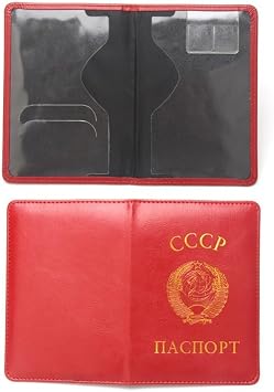 CCCP USSR Passport Holder Russian Case for Passports Pu Leather Travel Wallet Card Holder