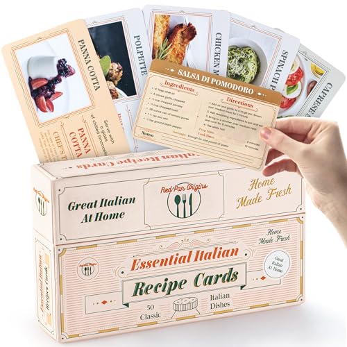 50 Italian Recipe Cook Cards, Recipe Notecards, Cookbook, Recipe Cards, Italian Recipe Cards, Recipe Notebook, Original Italian Recipes, Cook Italian, Learn Italian Recipes