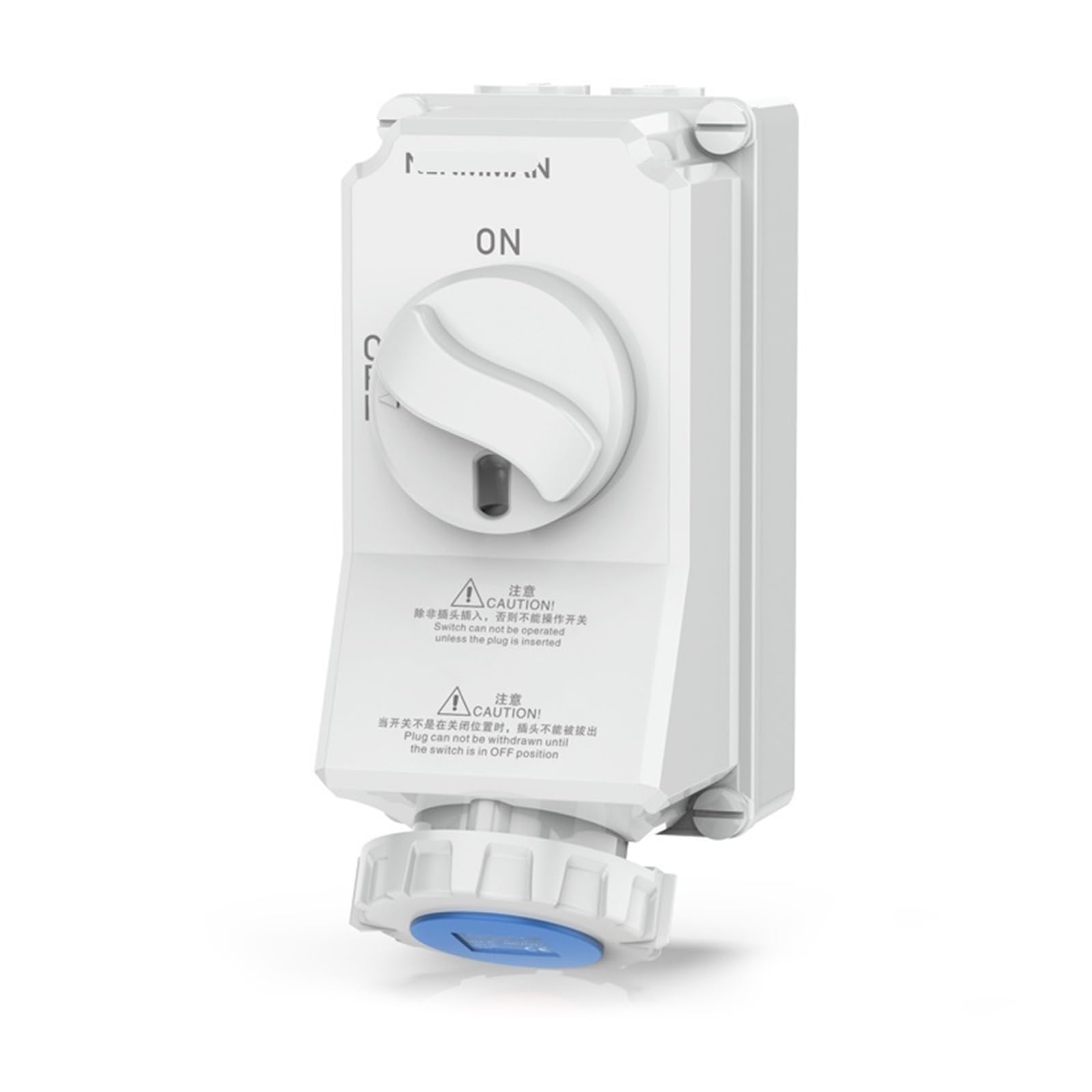 Interruptor con enclavamiento mecánico para proteger maquinaria industrial trifásica