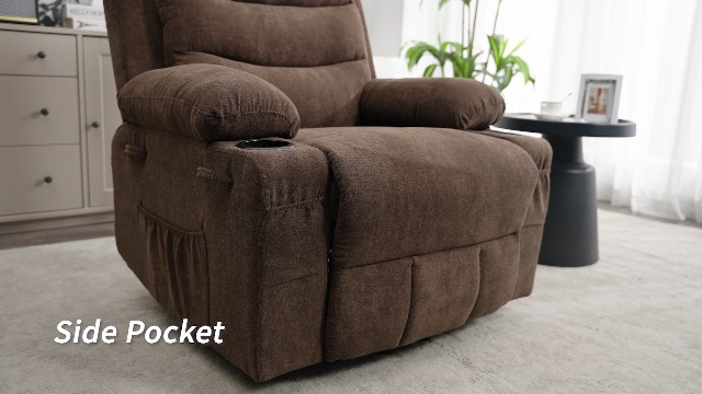 Sillón eléctrico reclinable beige con masaje miniatura 7