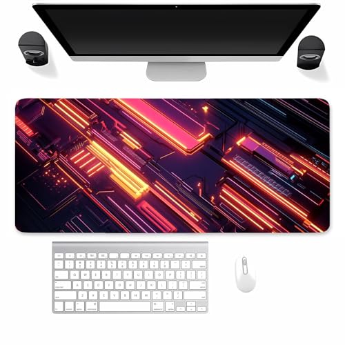 Tapis de souris gamer de qualité supérieure avec bords cousus robustes et design techno