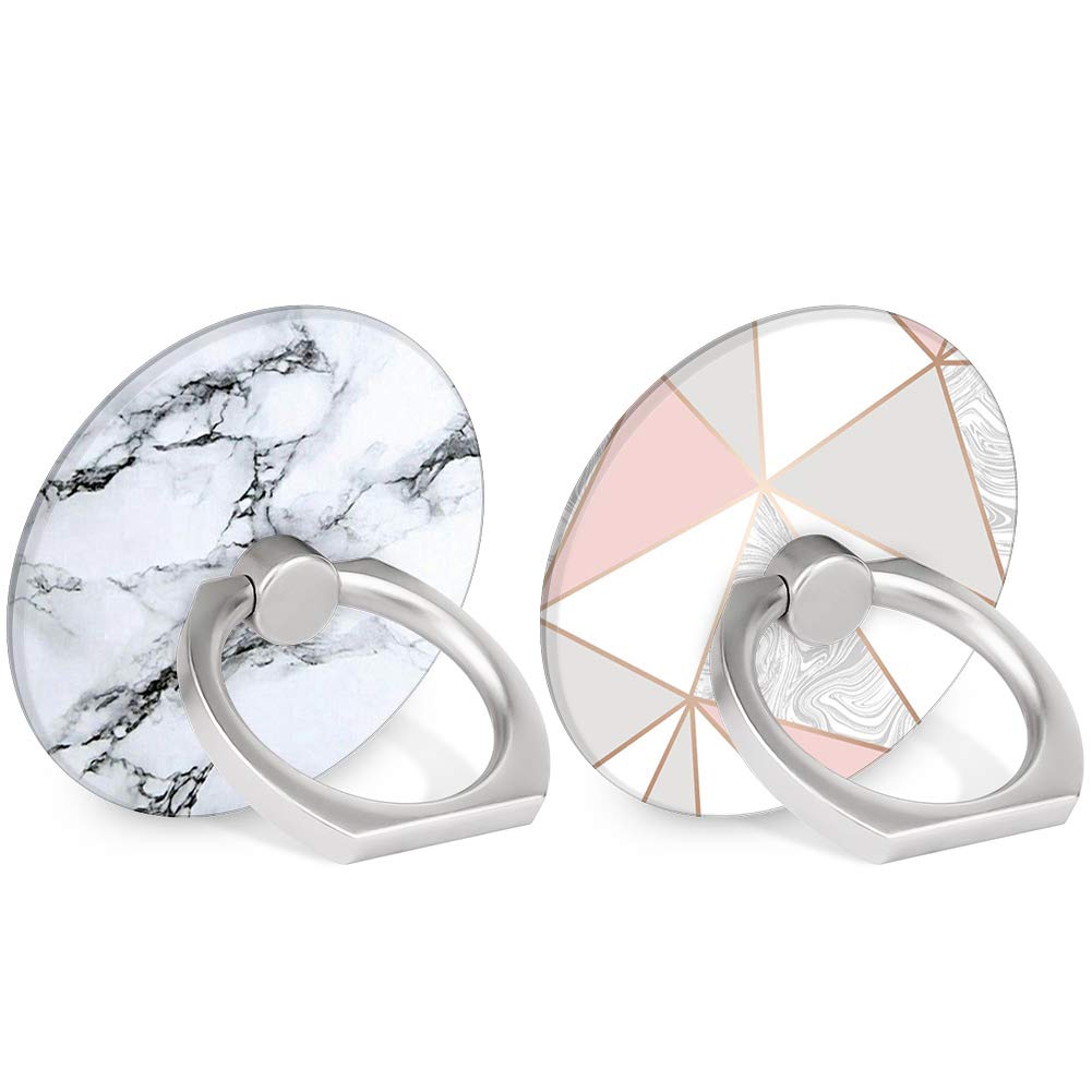 Yufesam Phone Ring Holder Marble 360 Degree Rotation Finger Grip Ring Holder Universal Finger Holder Mount Compatible with Smartphones and Tablets, Pack of 2