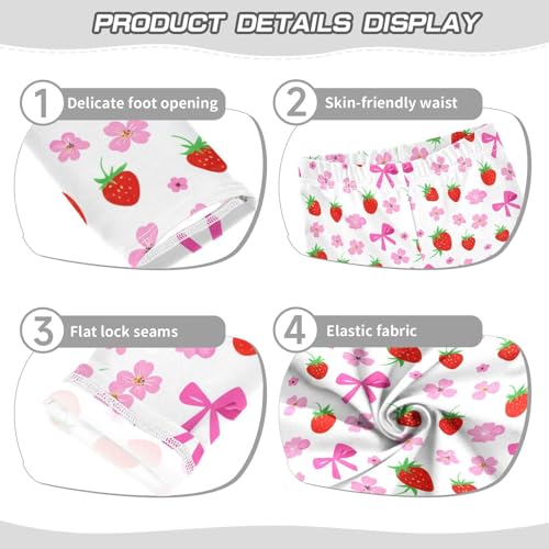 Girls Leggings Size 4T Strawberry Stretchy Tights Girl Clothes Comfortable Pants for Dresses Dance3