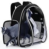 BAGLHER Cat Carrier Backpack Bubble - Fit Up to 18 Lbs - Airline-Approved Dog Backpack Carrier for Small Pets Puppies Dogs Bunny, Space Capsule Dog Carrier Backpack for Travel Outdoor Hiking, Black