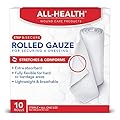 All Health Rolled Gauze Pads 3 X 2.5 Yds for Cleaning or Covering Wounds, White, 10 Count