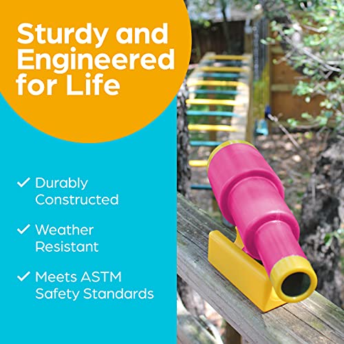 Jungle Gym Kingdom Playground Accessories - Pirate Ship Telescope For Kids - Plastic Attachment For Treehouse, Outdoor Playhouse, Playset, Backyard Swing Set (Pink) #TOP2