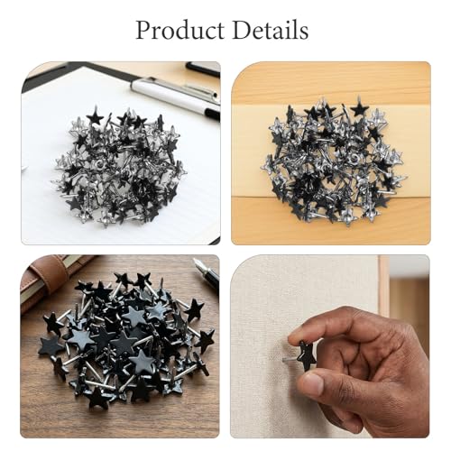 Chinchetas en Forma de Estrella Negras de Material Metálico Resistente 8