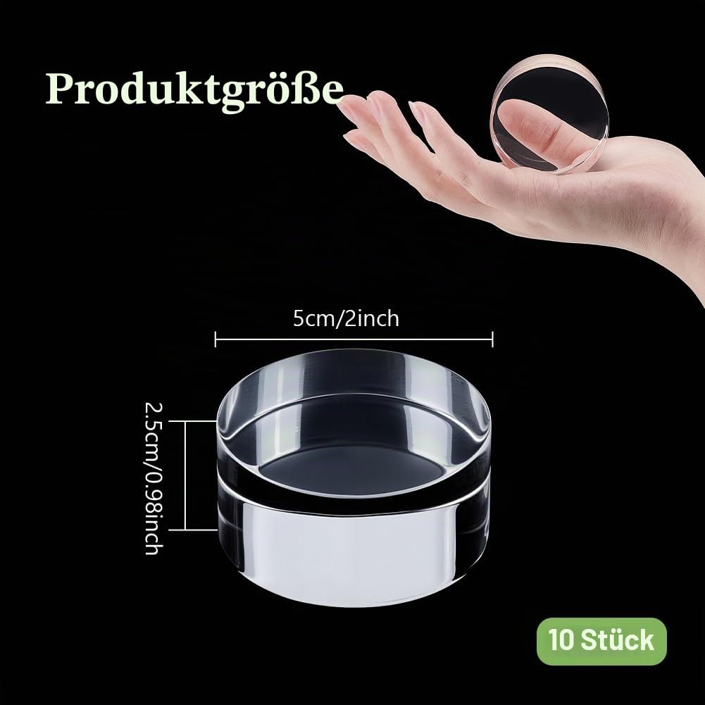 nbeads 10 Stück Runder Acryl Displayblock, Klare Polierte Blöcke Zur Präsentation von Schmuck Aus Acryl Polierte Acrylkante Basis Für Den Tisch Zur Präsentation von Sammlerstücken Figuren, 5cm