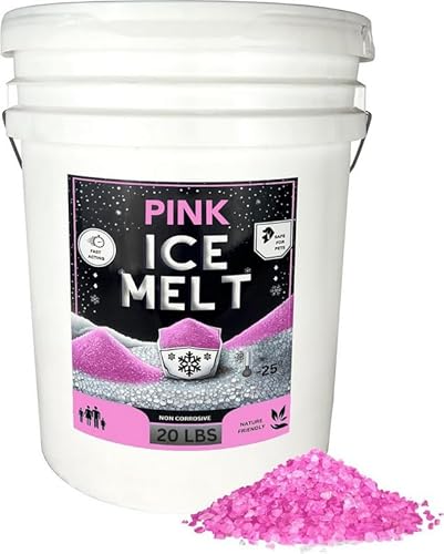 Snow Shield Ice Melt, Pink (50 Pound Bag) Effective to: -0°F, Safe for Kids, Pets and Our Earth