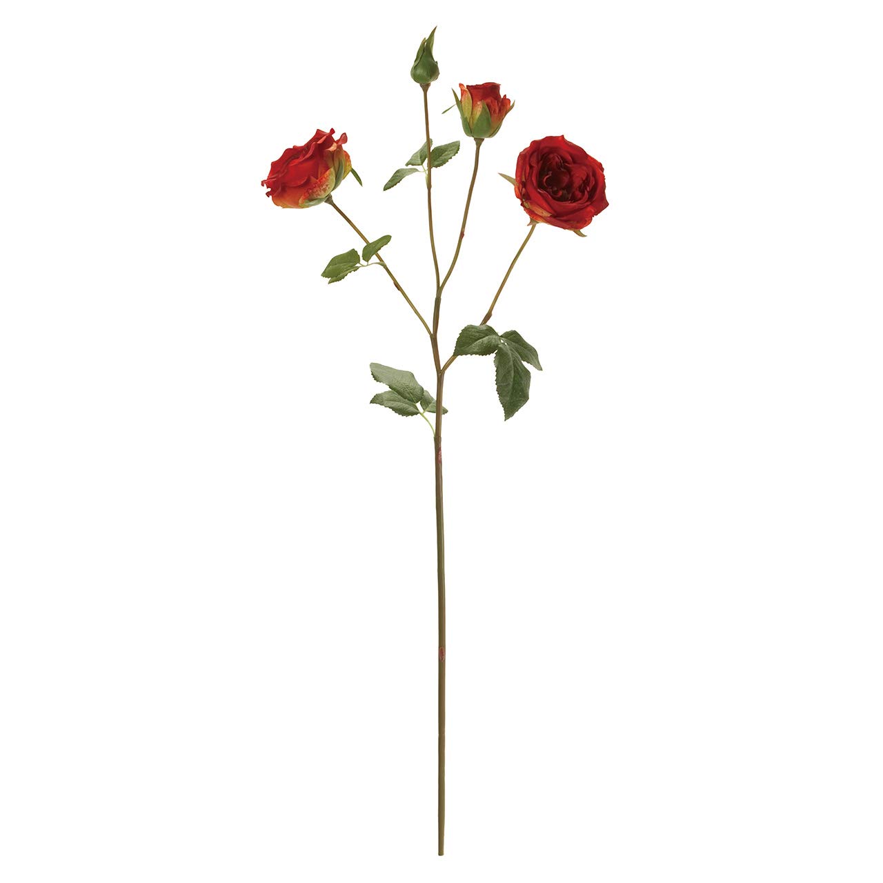 Tokyodo FM008430-003 Artificial Flowers, Red, Flower Diameter Approx. 1.2 - 2.8 x Length Approx. 22.8 inches (3 - 6 x 58 cm), MAGIQ Brand Macure Spray Rose