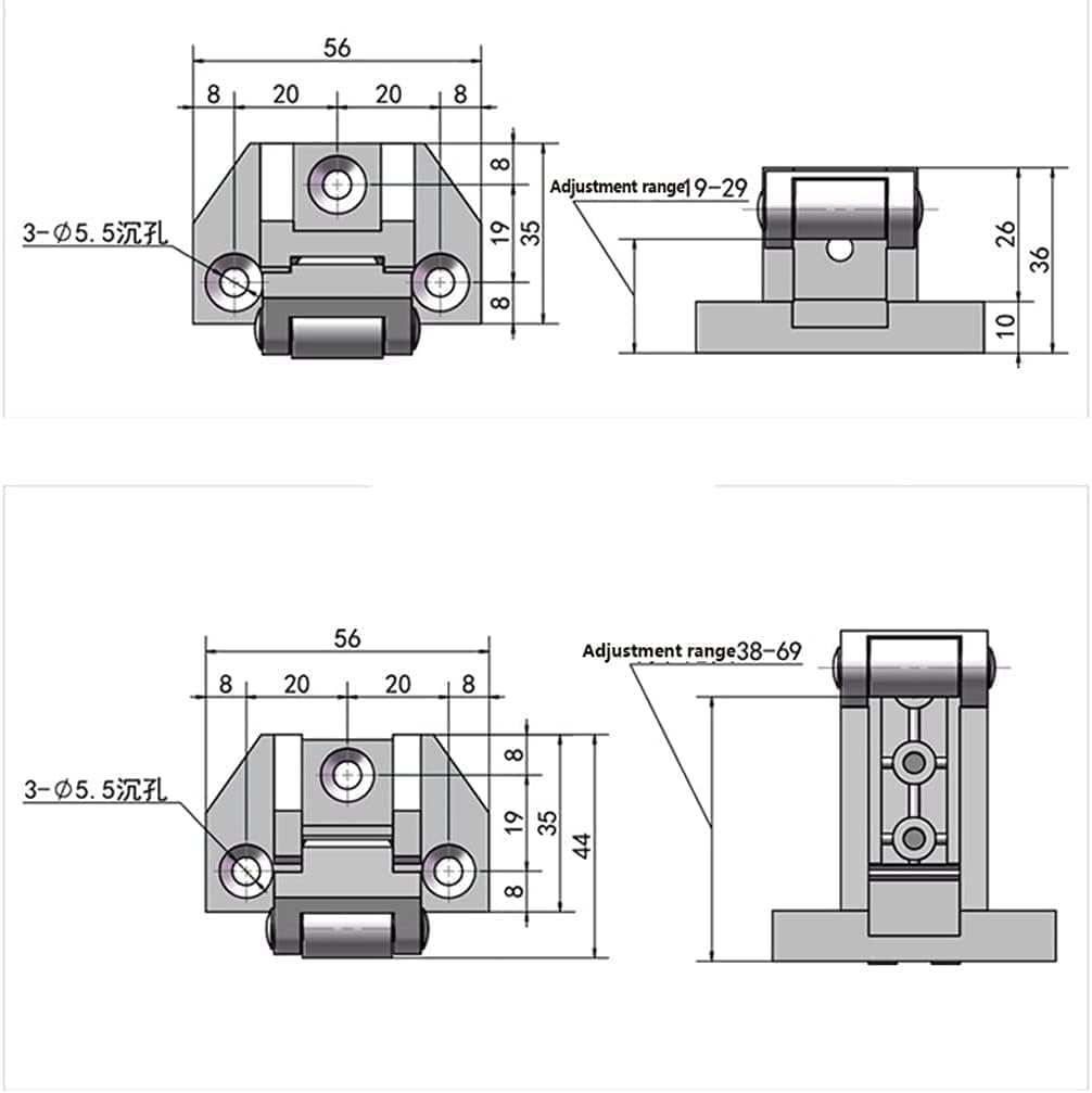 Locker Locks,Cam Locks,Cabinet Lock,Walk-in Cooler Door Handle, Alloy Industrial Door Lock Handle, Freezer Oven Test Box Handle Tighten The Door Handle Lock (High Block) (Size : High Block)(Low seat)