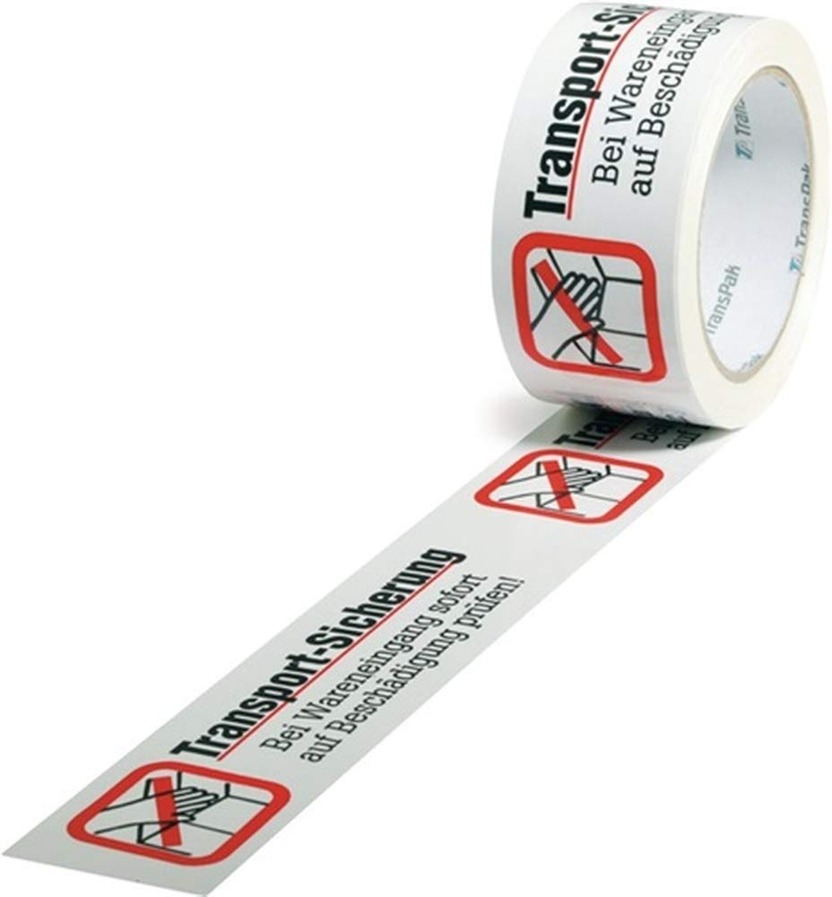 Warnklebeband PP,Transportsicherung L.66 m,B.50mm weiß Rl.