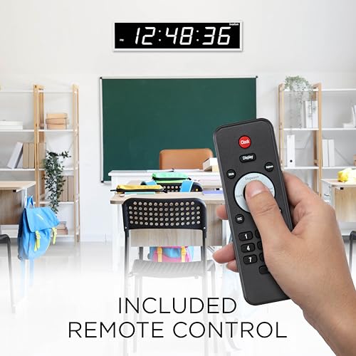 Image of Ivation Oversized Digital Wall Clock with Large LED Display & Timer, 48 inch