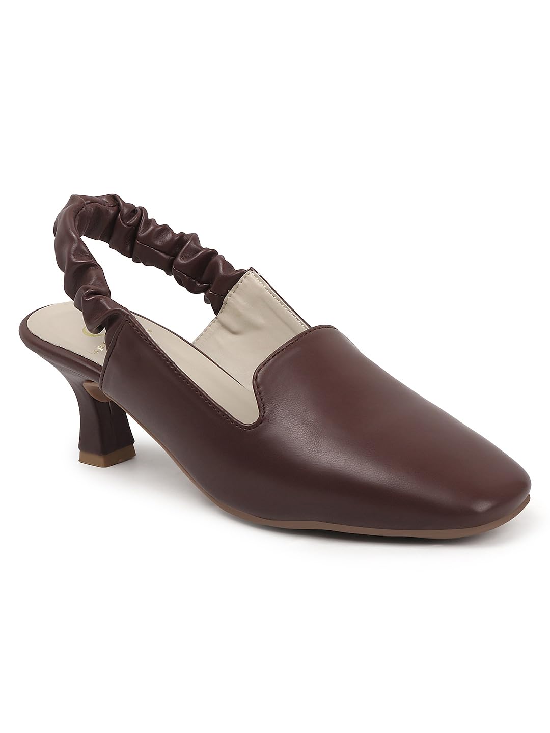 Women's Slingback Heels Shoes with Elastic Strap-image-1