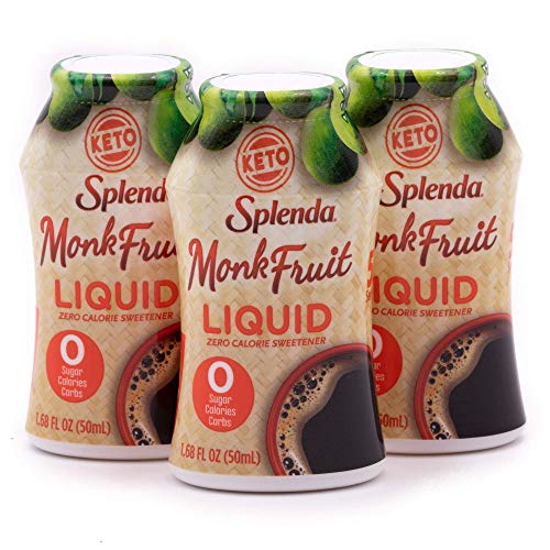 SPLENDA MONK FRUIT LIQUID, Zero Calorie Sweetener Drops, 1.68 Ounce Bottle (Pack of 3)