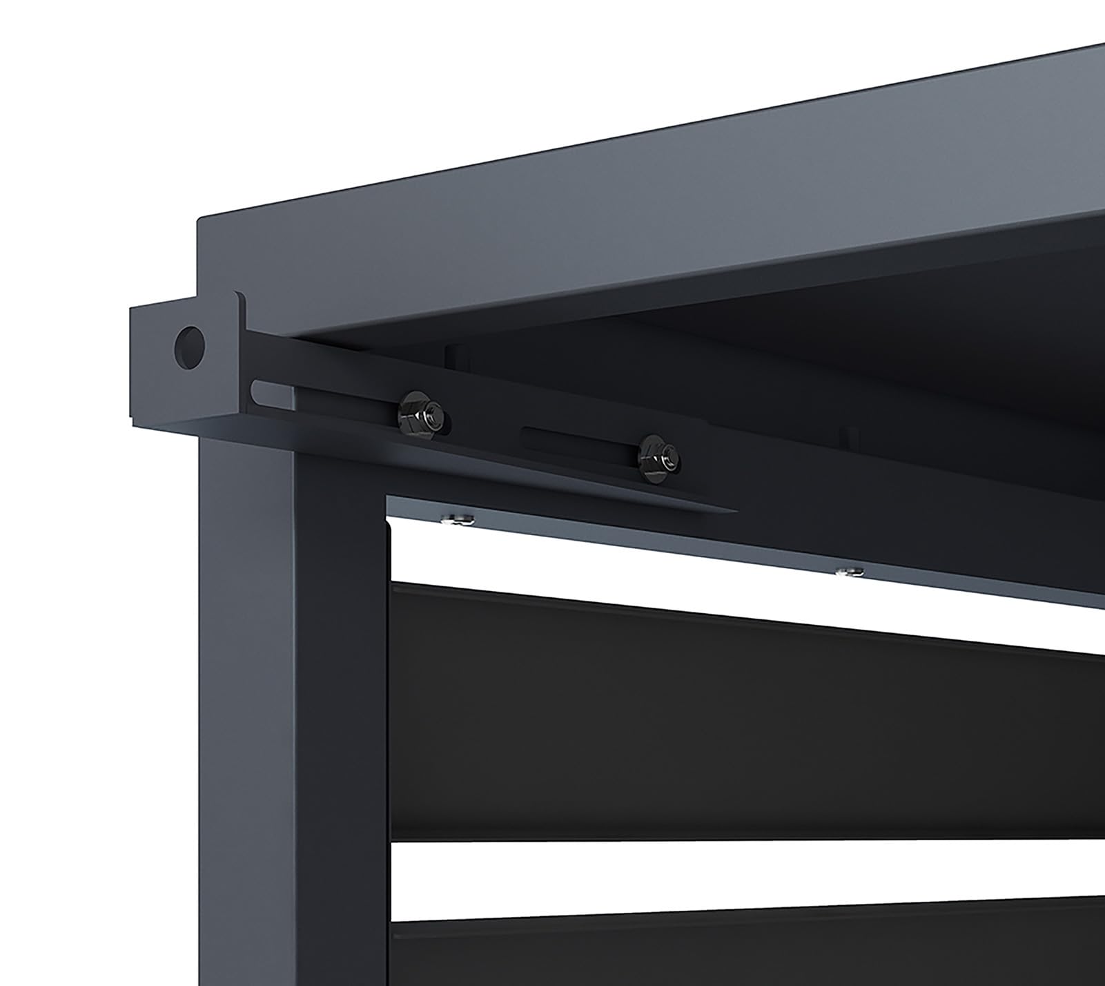 Westmann Boxa S | Wärmepumpen Verkleidung & Klimaanlagen Abdeckung | Stahl Holzoptik Anthrazit | Höhenverstellbar | 100x56x97 cm