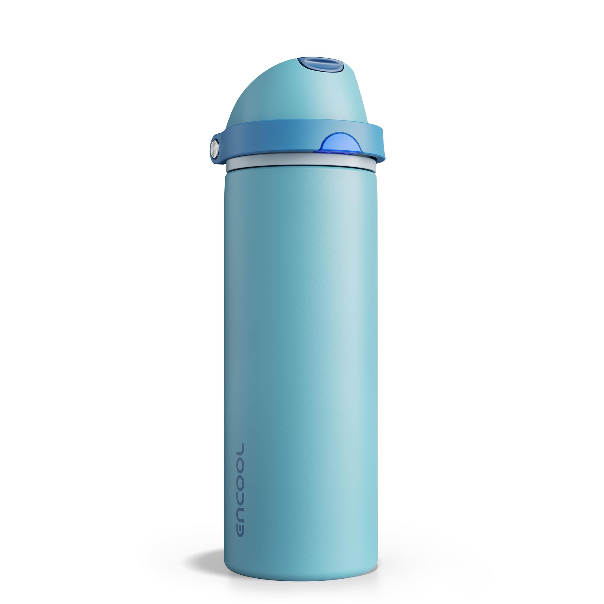 Insulated Water Bottle with Straw - Encool Stainless Steel Water Bottle with Push Button Lid Leak-Proof BPA-Free Keeps