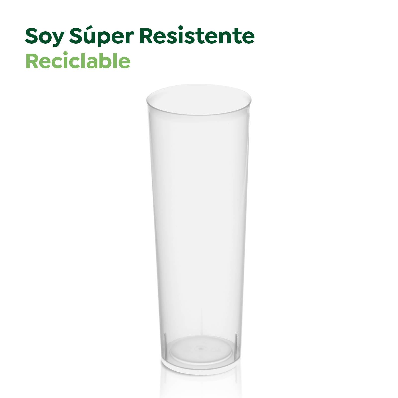 360 Vasos Tubo Cubata Plástico Reutilizables Transparente - 300 cc - Vasos Reciclables - Vasos Cubata - Fiestas, Eventos y Celebraciones - Vaso para cubata Irrompible - VASO TUBO