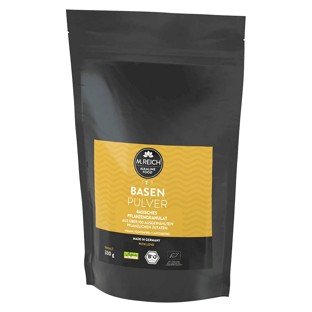 M. Reich - 330 g - BasenPulver mit ausgewählten pflanzlichen Zutaten - Vegan und Bio-Qualität - Basisches Pflanzengranulat