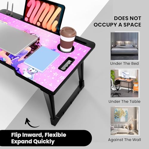 Image of Study Table Bed Table Premium Laptop Table /Foldable and Portable Wooden /Writing Desk for Office /Home /School (COTTED BBS)