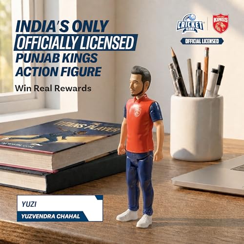 Image of Action Figure, IPL Edition 360 Rotatable Head, Cricket Player for Fans & Collectors (7 Inch Yuzi Chahal)