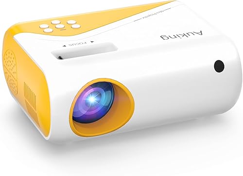 AuKing - Mini proyector proyector para exteriores compatible con 1080P mejorado 2022 proyector para uso en exteriores compatible con HDMI USB laptop