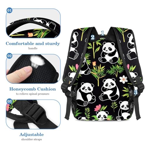 Sac à dos panda multicolore idéal pour le collège et les sorties - 4