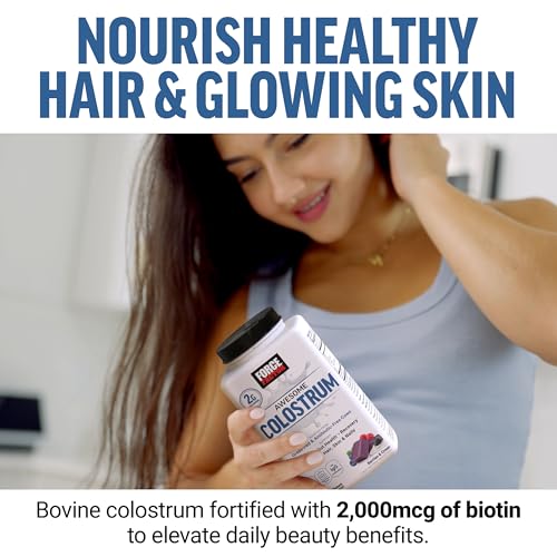 Image of Force Factor Awesome Colostrum Supplement, Berries & Cream, 60 Soft Chews | Bovine Colostrum with Biotin, Grass-Fed, Antibiotic-Free, Supports Gut & Immune Health, Supports Hair, Skin & Nails
