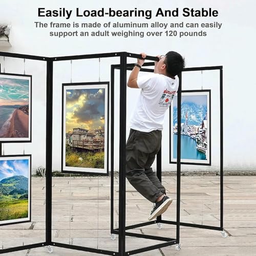 Espositore Pieghevole in Metallo per mostre d'Arte, Stand fotografici, scaffali pubblicitari per Negozi, vetrine per gallerie, Stand per fiere dell'artigianato