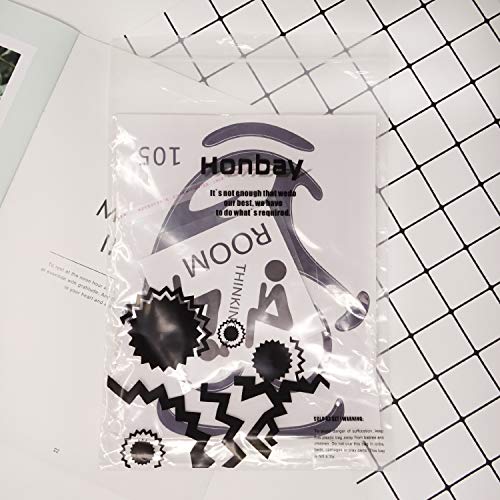 Honbay BATHROOM-STICKER-2SETS Waterproof And Removable Thinking Room Door Decal Smile Face Toilet Lid Sticker thumb #6