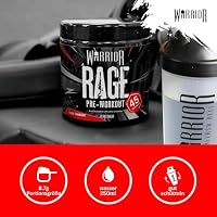 Warrior Rage Pre Workout Booster 392 g, 300 mg Koffein – Savage Strawberry 45 Portionen, mit Beta-Alanin & Citrullin, für Fokus, Energie & Pump, vor dem Training – Ansicht 7