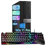 Dell OptiPlex 5040 SFF PC Desktop Computer, Windows 11 Pro, Core i5-6500, 8GB RAM, 256GB SSD, Keyboard, Mouse, USB WiFi (Renewed)