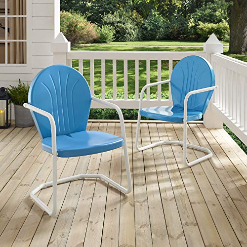 Crosley Furniture Griffith Metal Outdoor Chair - Sky Blue #TOP6