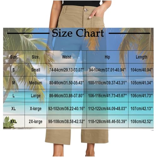 Womens High Waisted Cropped Pants Wide Leg Stretchy Straight Pants Baggy Slacks Slim Work Trousers with Pockets3