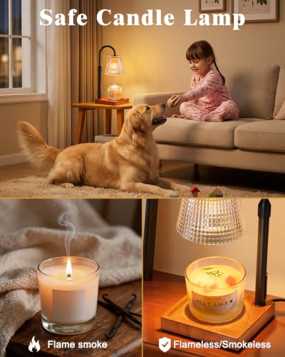 Image of Walnut Candle Warmer Lamp with Timer, House Warming Gifts New Home Decor