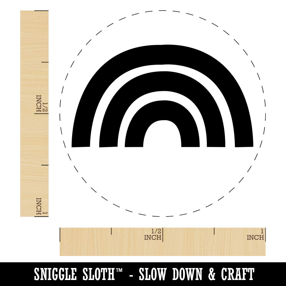 Rainbow Fun Doodle Rubber Stamp for Stamping Crafting Planners - 1 Inch Medium