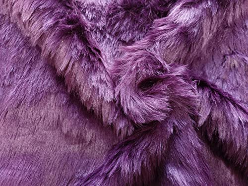Fausse fourrure Prune 5 m pour confectionner manteau hiver et plaid