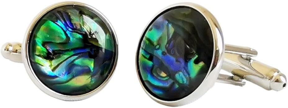 French Cufflinks Men's Business Dress Shirt Cuff Stud Accessory Sleeve Stud(White-Fruit peach5)