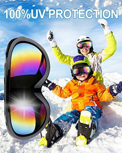 Elimoons Kids Ski Goggles, 2 Pack Snowboard Goggles For Kids Youth, Anti-Fog Uv Protection Snow Goggles Men Women Adult #TOP3