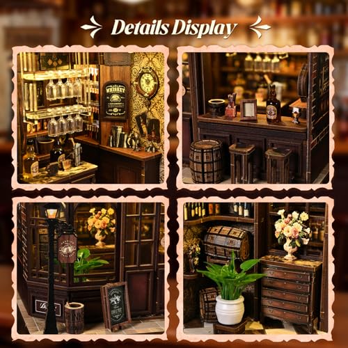 Book Nook Bistro avec Lumière, Maison Miniature DIY Diorama pour Décoration – vue 5